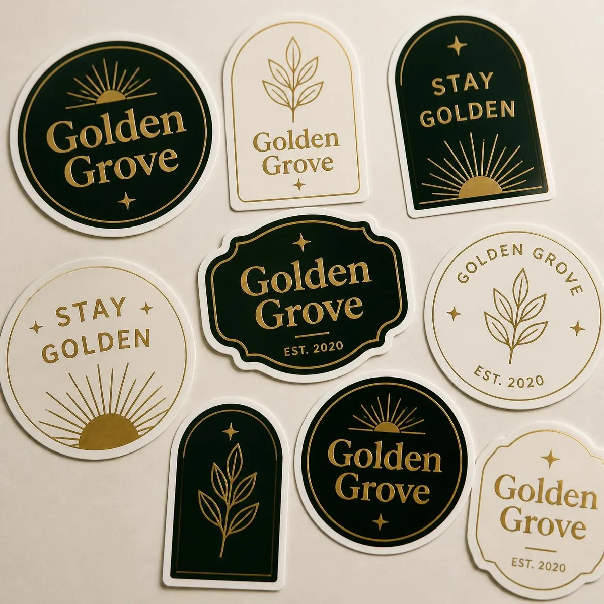 Die-cut brand stickers