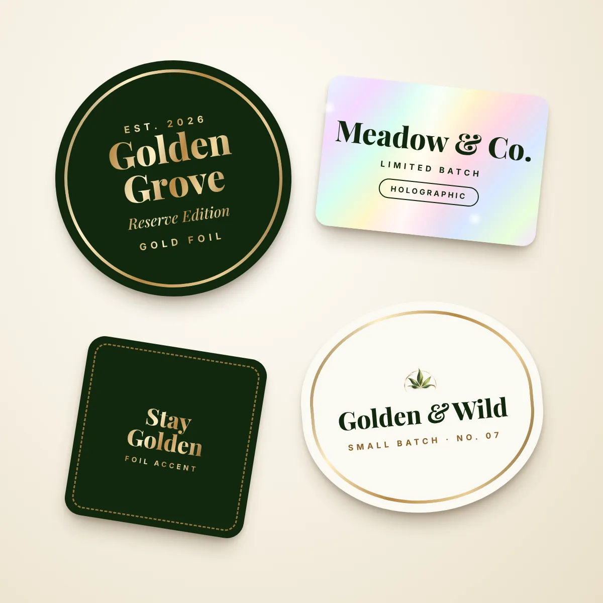 Gold foil & holographic
