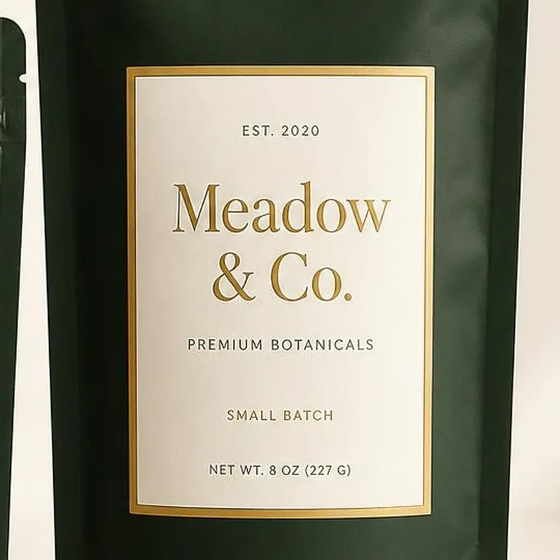 Bag label close-up